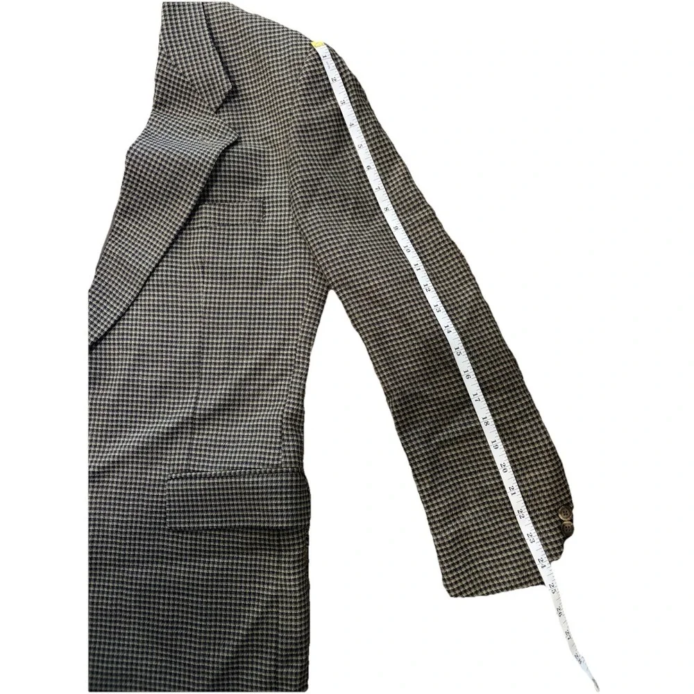 Vintage Monsieur Givenchy Houndstooth Blazer Sport Coat 48L USA Wool Quiet Lux‎